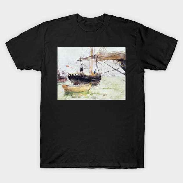 aboard a yacht - Berthe Morisot T-Shirt by Kollagio